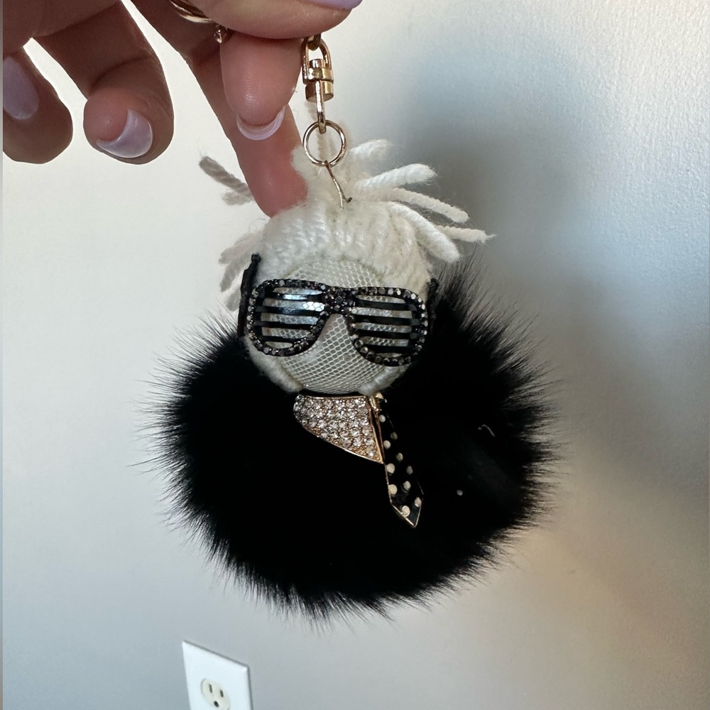 Karl Lagerfeld Fur Keychain Bag Chain